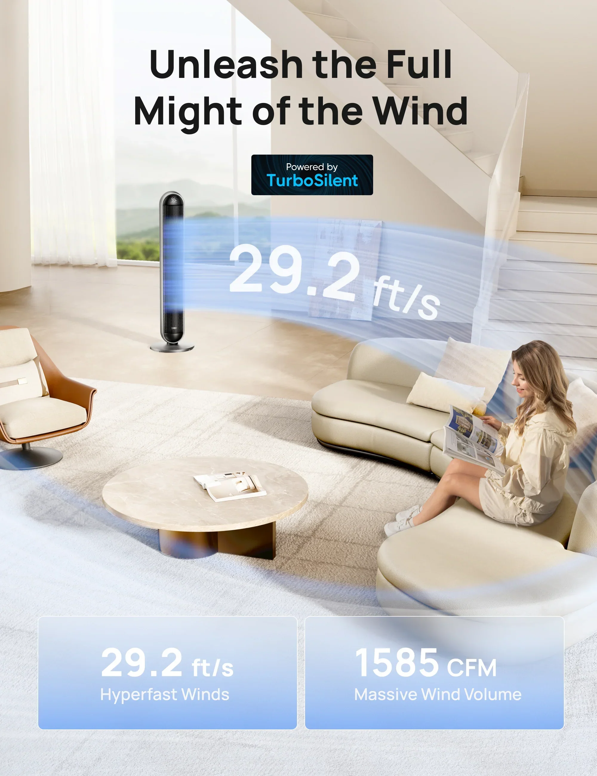 2-in-1 Tower Fan & Heater 706 - Image 4